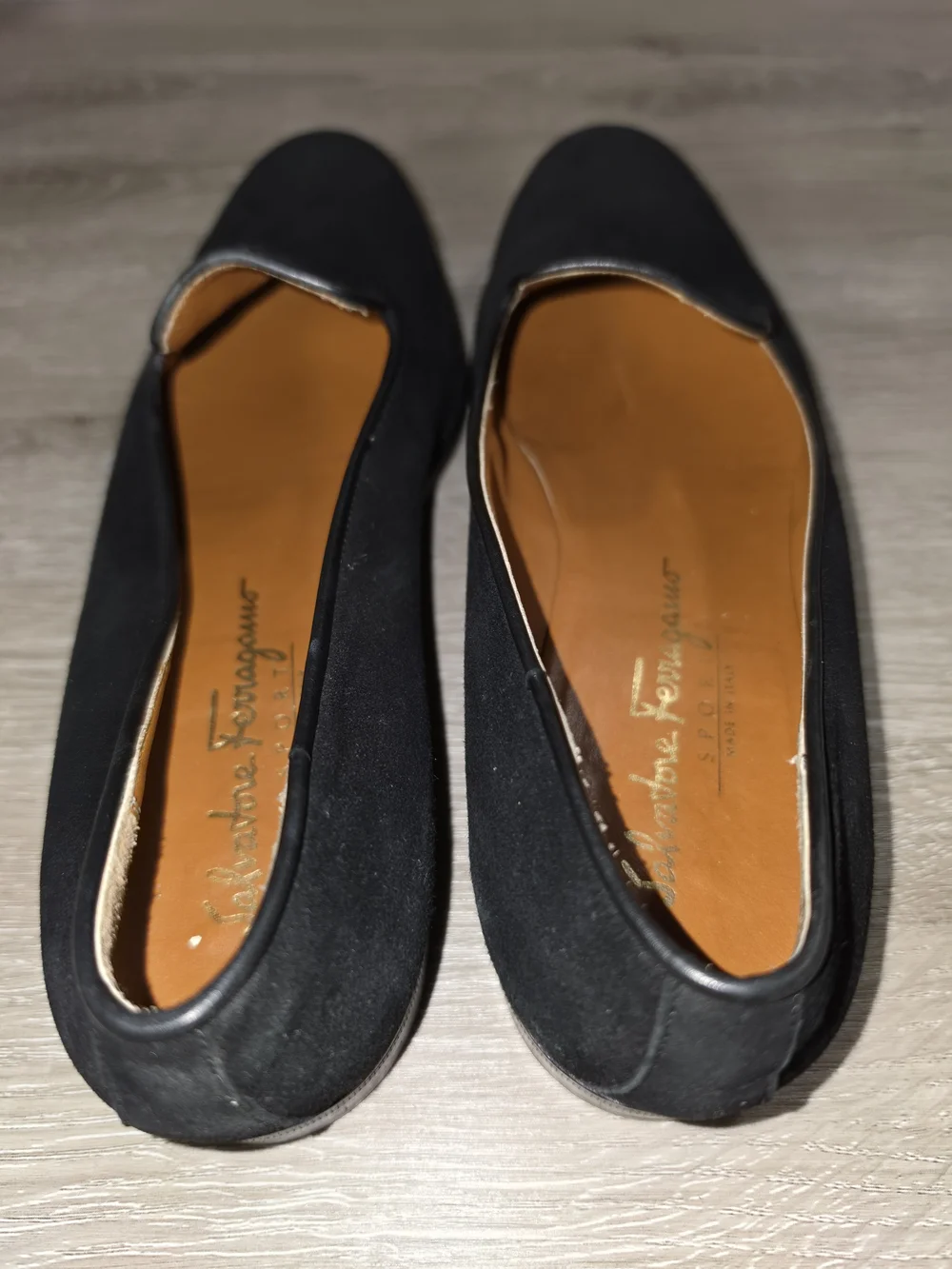 Vintage Salvatore Ferragamo Sport Black Suede Slip-On Loafers 9B